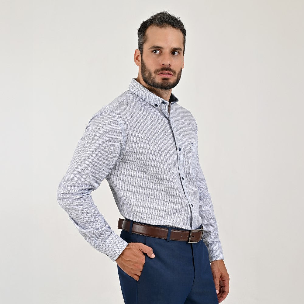 Camisa casual Yale Regular Fit Manga larga 7531 Blanco