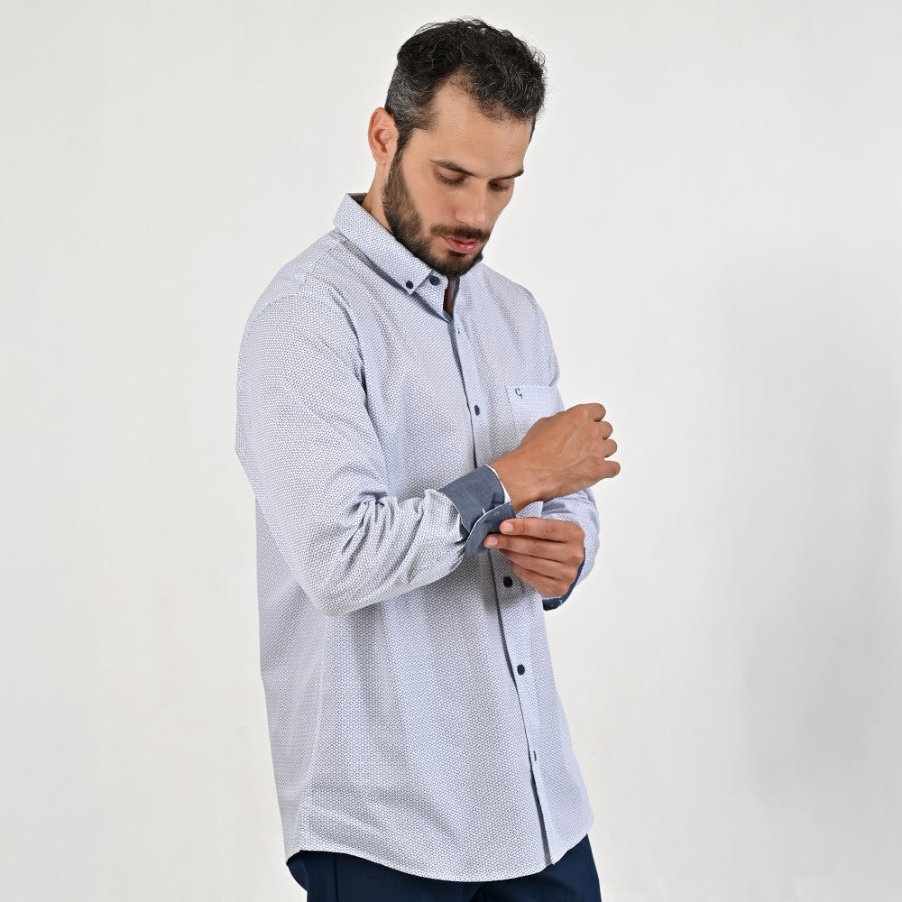 Camisa casual Yale Regular Fit Manga larga 7531 Blanco