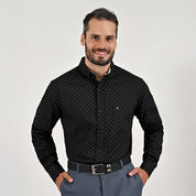 Camisa casual Yale Regular Fit Manga larga 7533 Negro