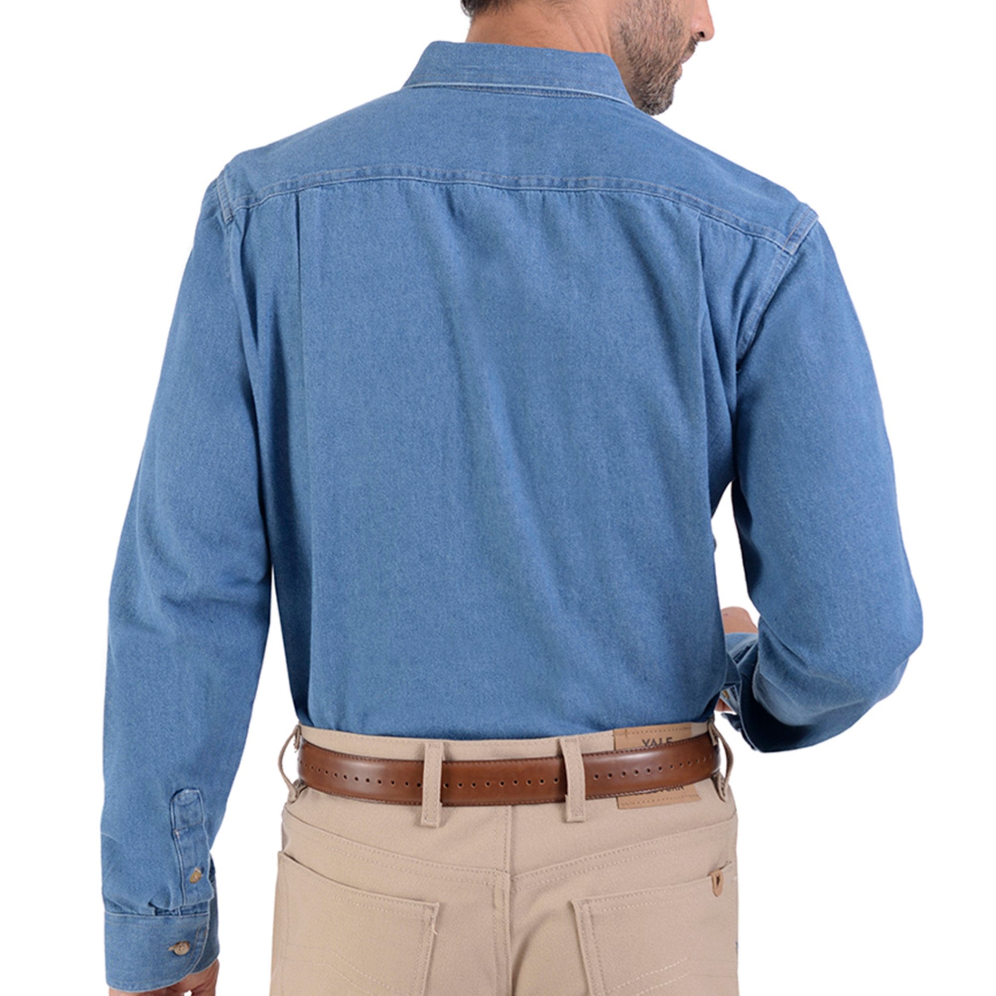 Camisa Mezclilla Yale Manga Larga Botton Down Regular Fit 3516