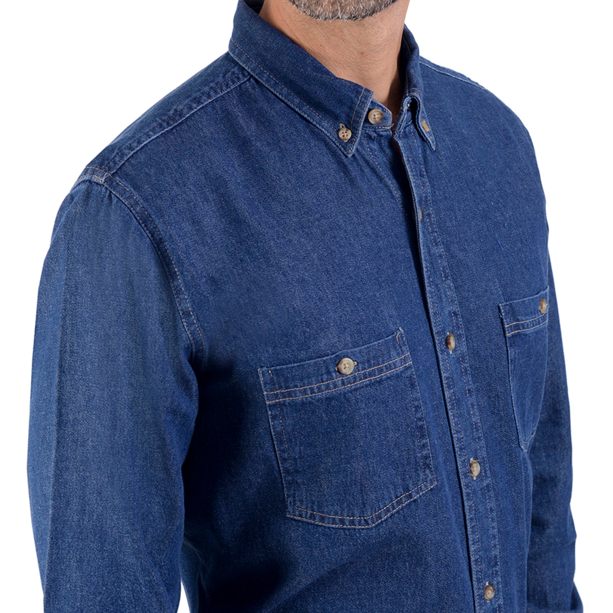 Camisa Mezclilla Yale Manga Larga Botton Down Regular Fit 3516