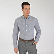 Camisa Yale Para Caballero Manga Larga Regular Fit 8215 Azul Marino Entintado