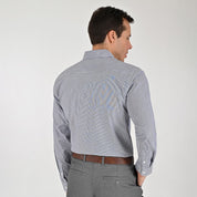 Camisa Yale Para Caballero Manga Larga Regular Fit 8215 Azul Marino Entintado