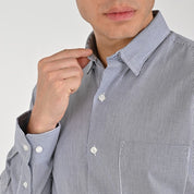 Camisa Yale Para Caballero Manga Larga Regular Fit 8215 Azul Marino Entintado
