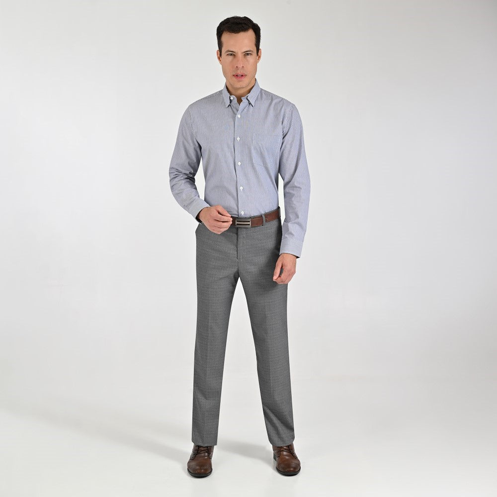 Camisa Yale Para Caballero Manga Larga Regular Fit 8215 Azul Marino Entintado