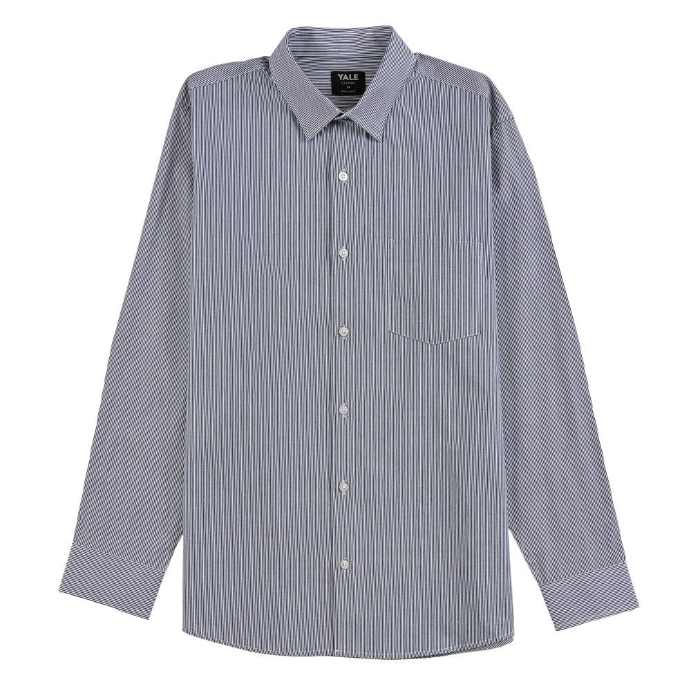 Camisa Yale Para Caballero Manga Larga Regular Fit 8215 Azul Marino Entintado