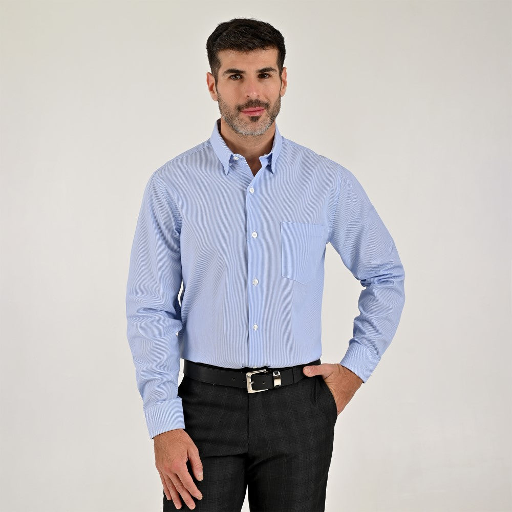 Camisa Yale Para Caballero Manga Larga Regular Fit 8215 Azul cielo