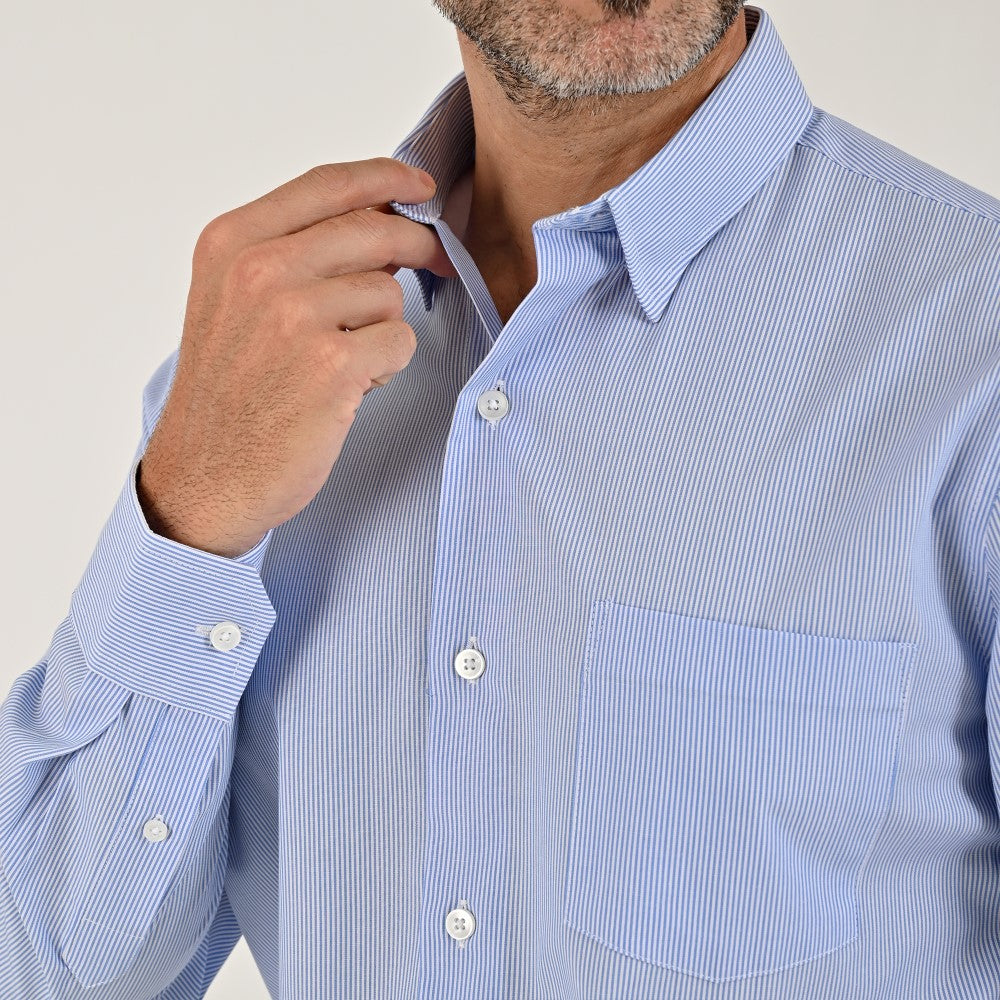 Camisa Yale Para Caballero Manga Larga Regular Fit 8215 Azul cielo