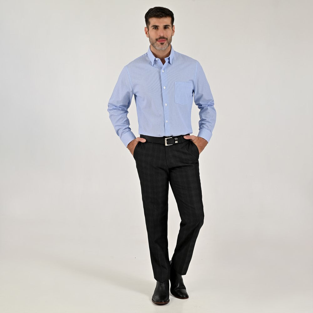 Camisa Yale Para Caballero Manga Larga Regular Fit 8215 Azul cielo