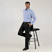 Camisa Yale Para Caballero Manga Larga Regular Fit 8215 Azul cielo