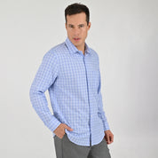 Camisa Yale Para Caballero Manga Larga Regular Fit 7909 Azul