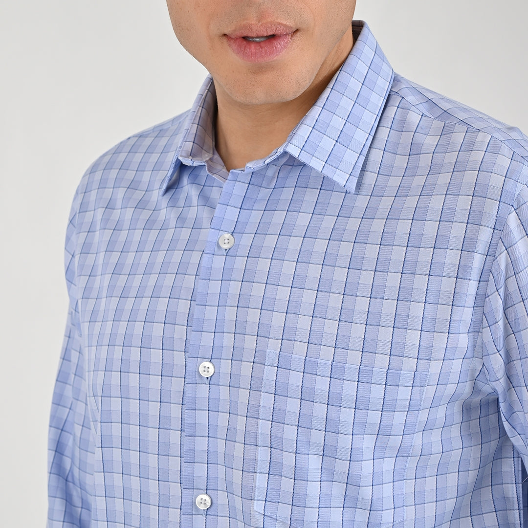 Camisa Yale Para Caballero Manga Larga Regular Fit 7909 Azul