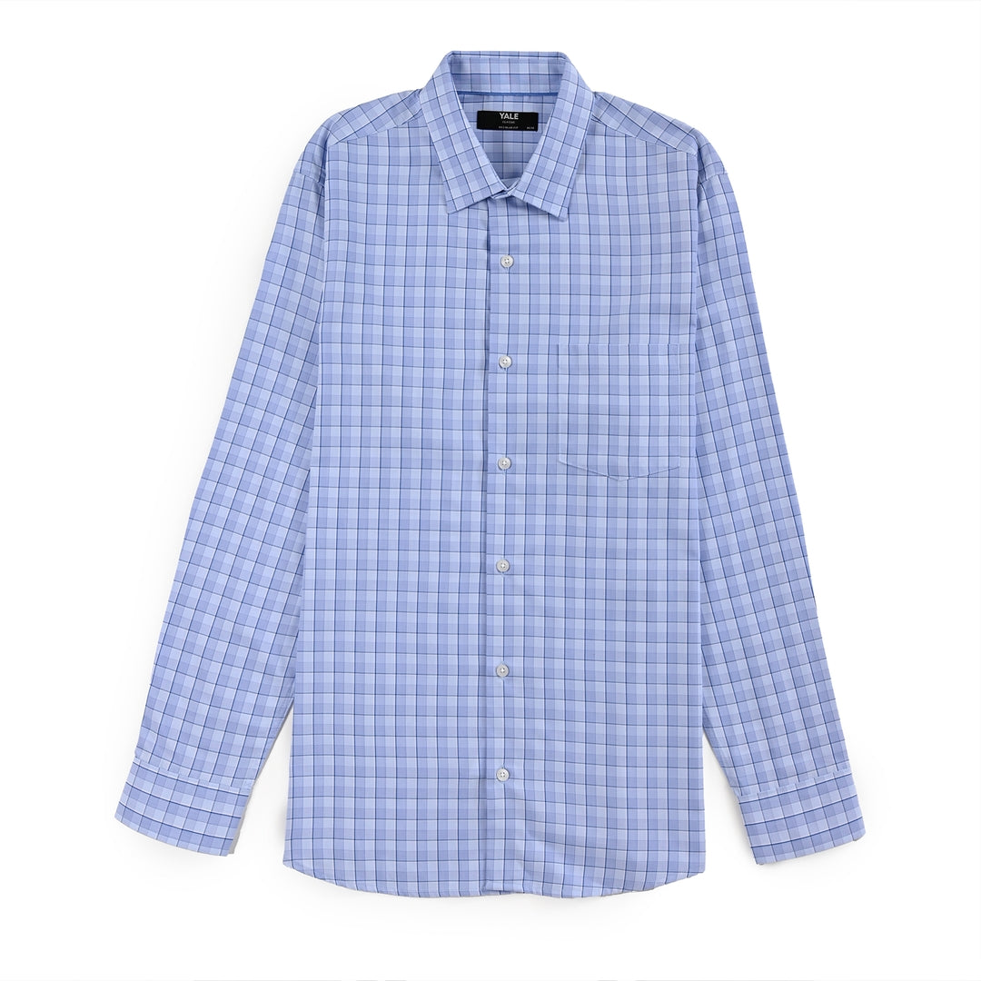 Camisa Yale Para Caballero Manga Larga Regular Fit 7909 Azul
