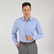Camisa Yale Para Caballero Manga Larga Regular Fit 7909 Azul