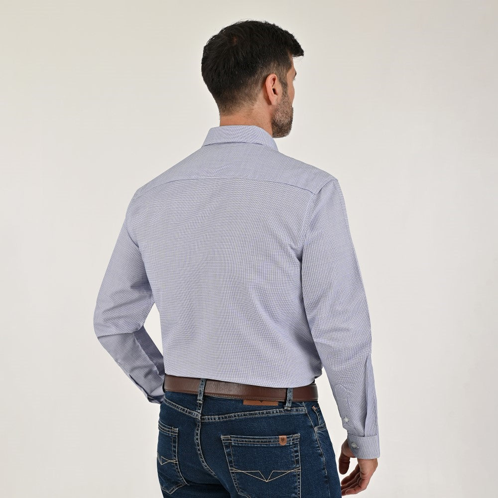 Camisa Yale Para Caballero Manga Larga Regular Fit 7911 Azul Zafiro