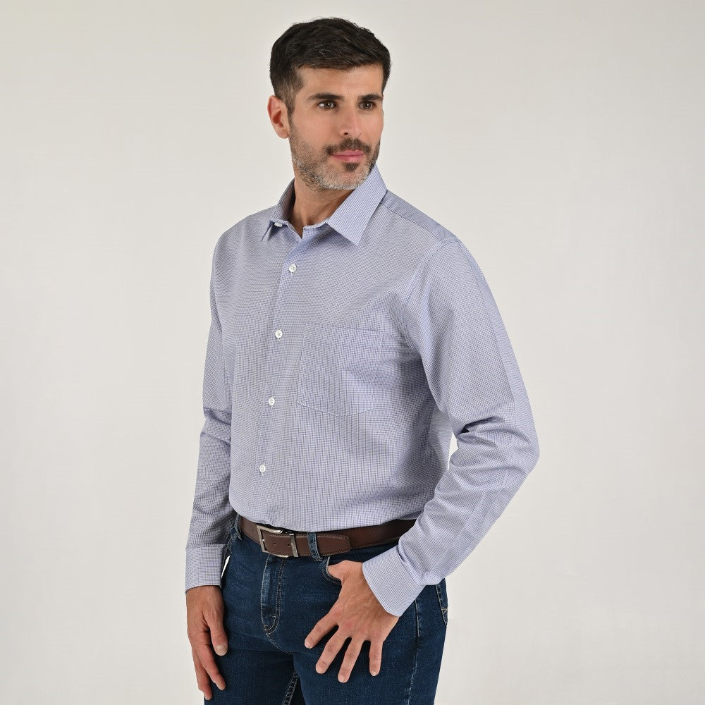 Camisa Yale Para Caballero Manga Larga Regular Fit 7911 Azul Zafiro
