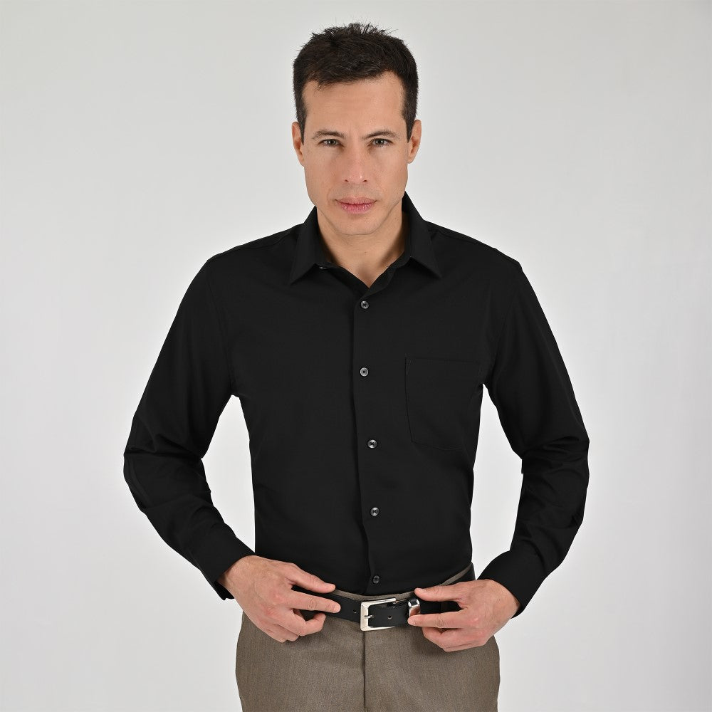 Camisa Yale Para Caballero Manga Larga Regular Fit 7940 Negro