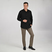 Camisa Yale Para Caballero Manga Larga Regular Fit 7940 Negro