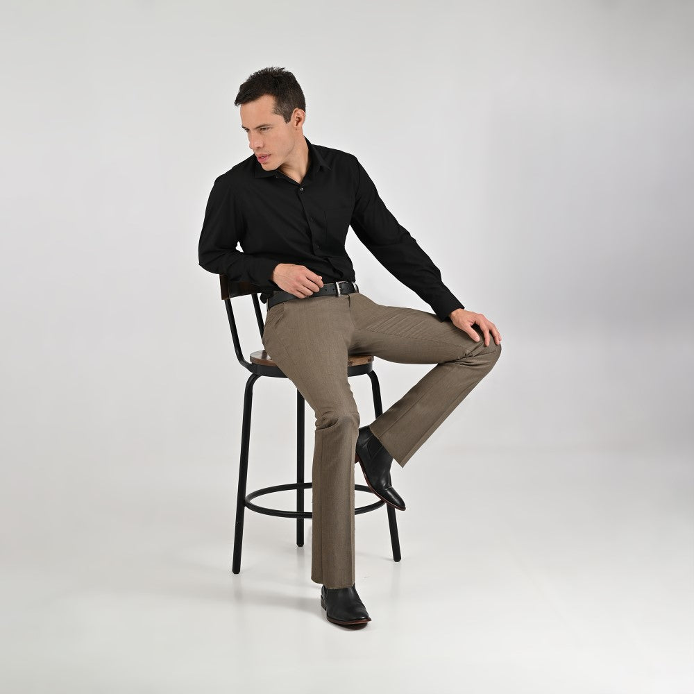Camisa Yale Para Caballero Manga Larga Regular Fit 7940 Negro