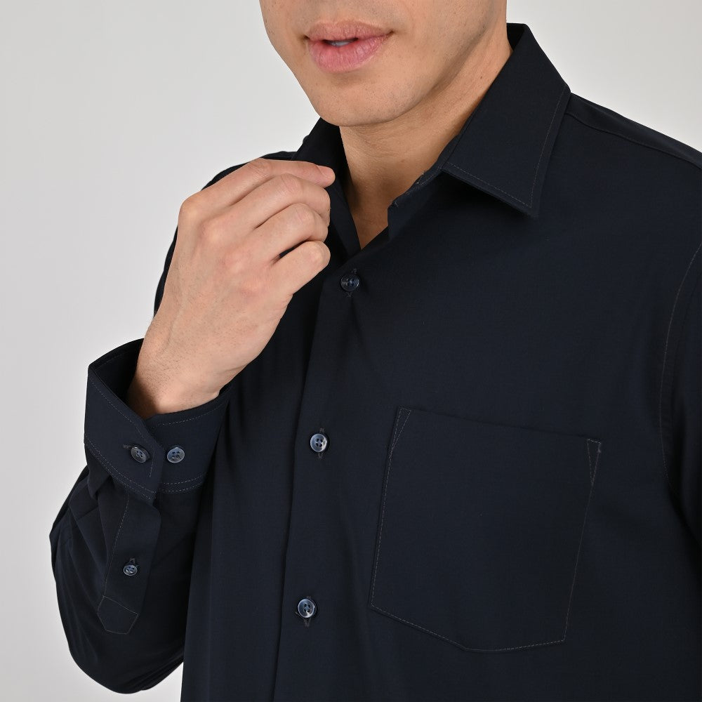 Camisa Yale Para Caballero Manga Larga Regular Fit 7940 Azul Marino
