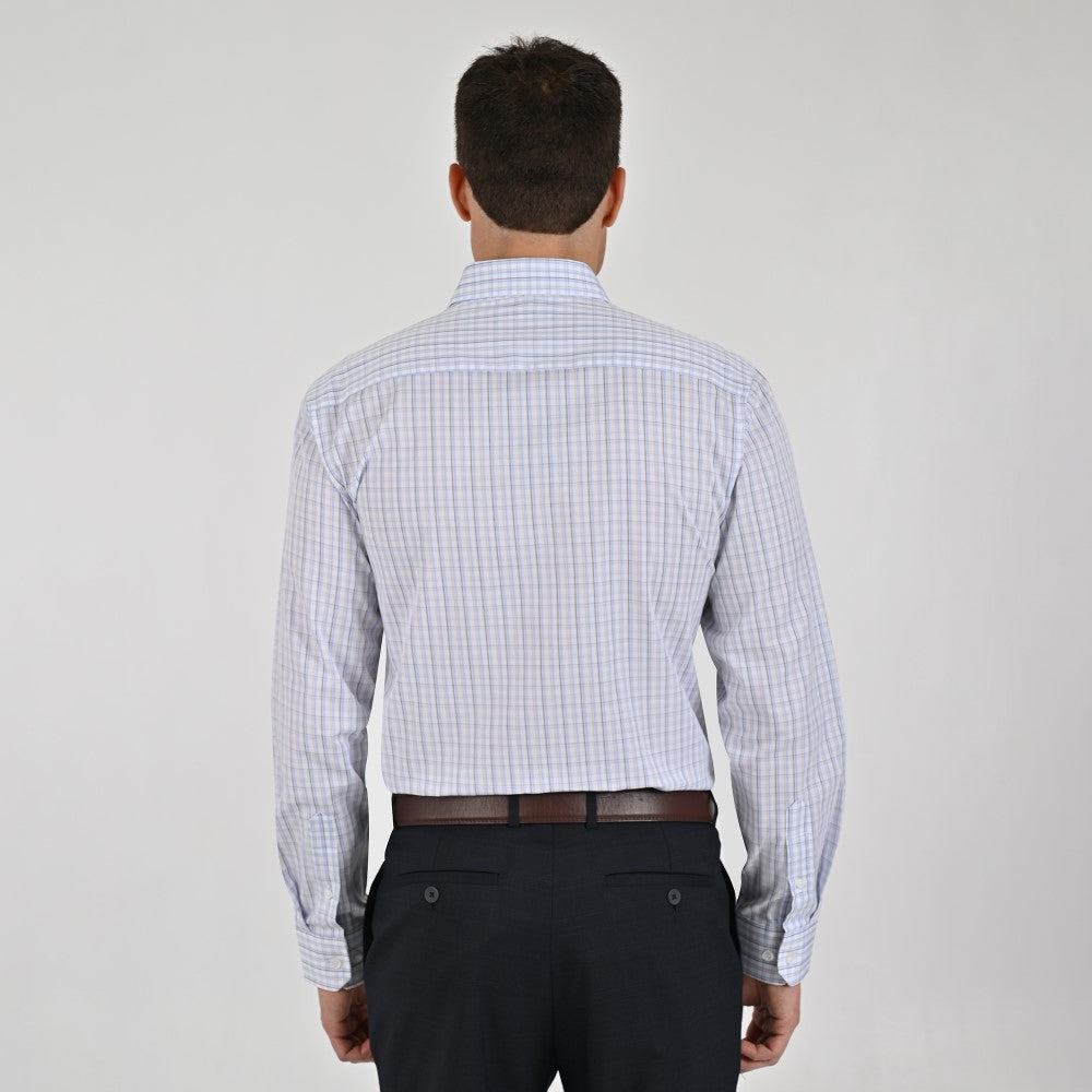 Camisa Yale Para Caballero Manga Larga Regular Fit 7907 Azul