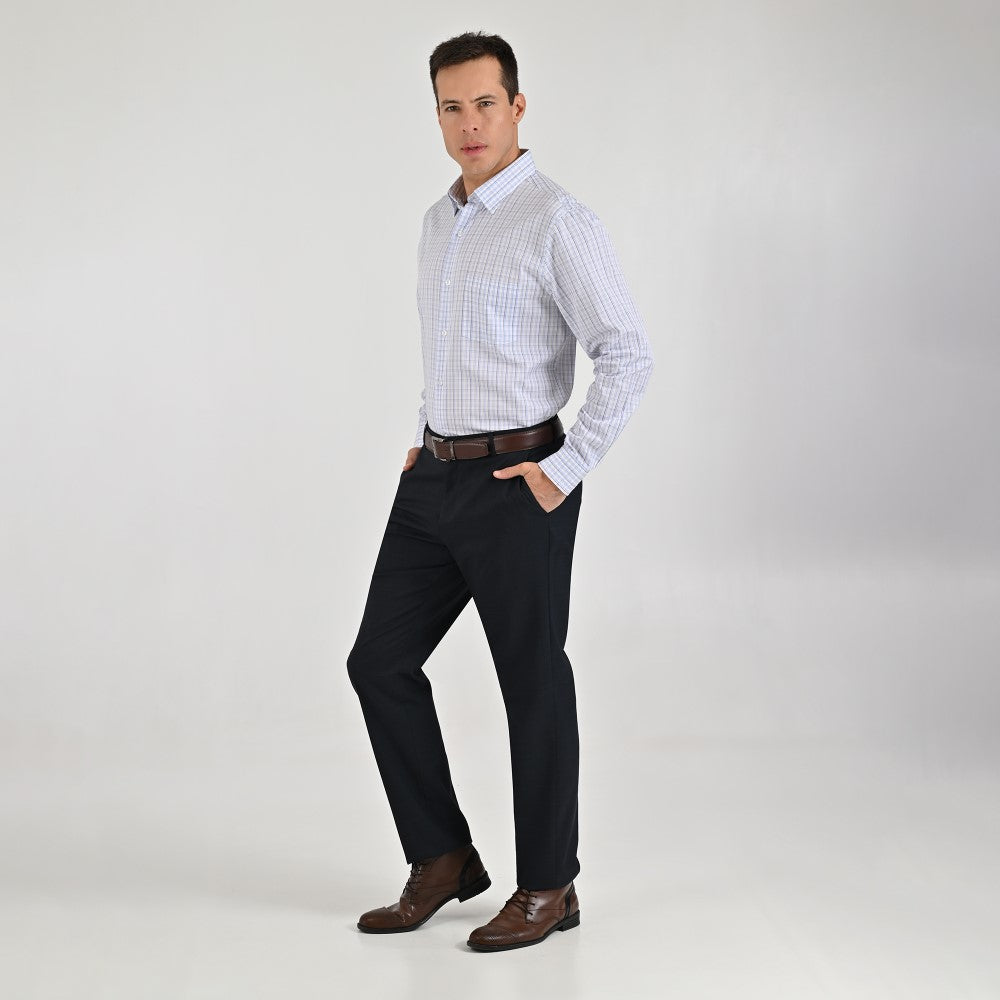 Camisa Yale Para Caballero Manga Larga Regular Fit 7907 Azul
