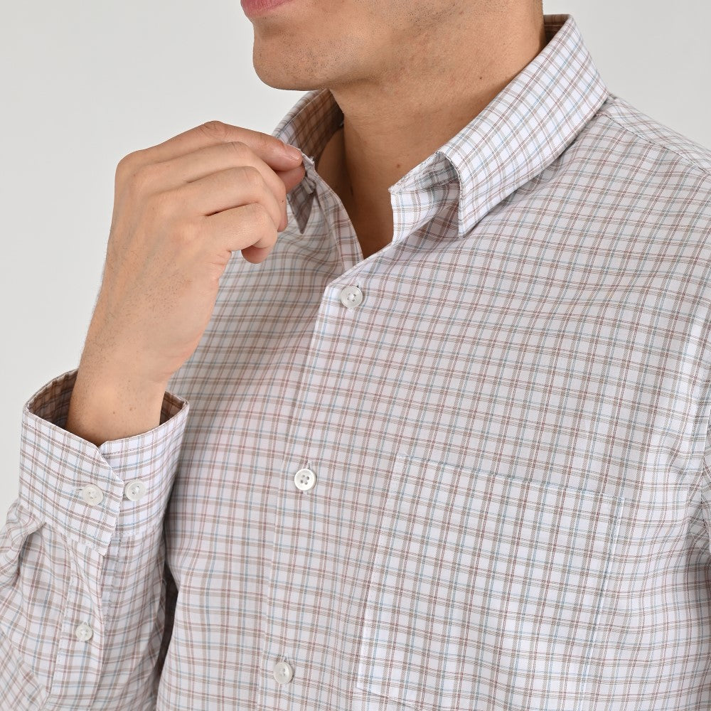 Camisa Yale Para Caballero Manga Larga Regular Fit 7907 Café