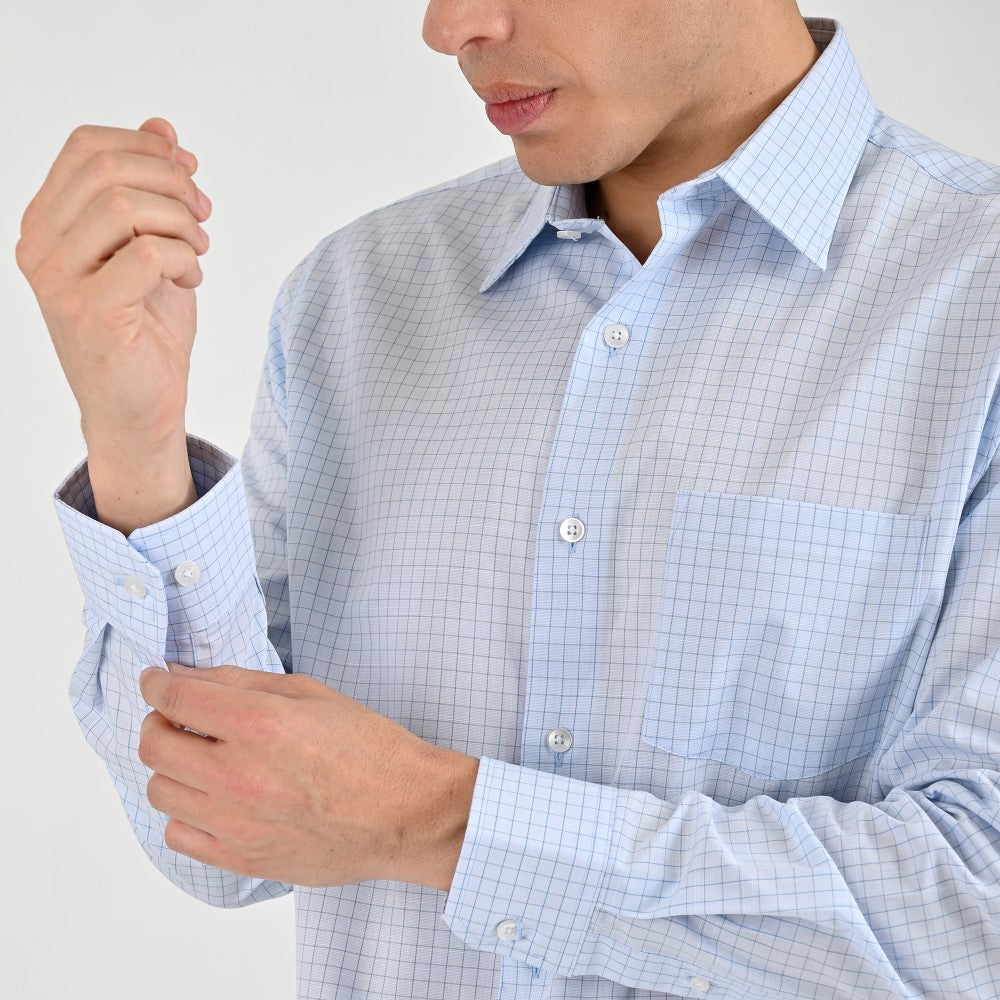 Camisa Yale Para Caballero Manga Larga Regular Fit 7908 Azul