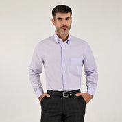Camisa Yale Para Caballero Manga Larga Regular Fit 7908 Lila