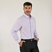 Camisa Yale Para Caballero Manga Larga Regular Fit 7908 Lila