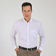 Camisa Yale Para Caballero Manga Larga Regular Fit 7941 Blanco