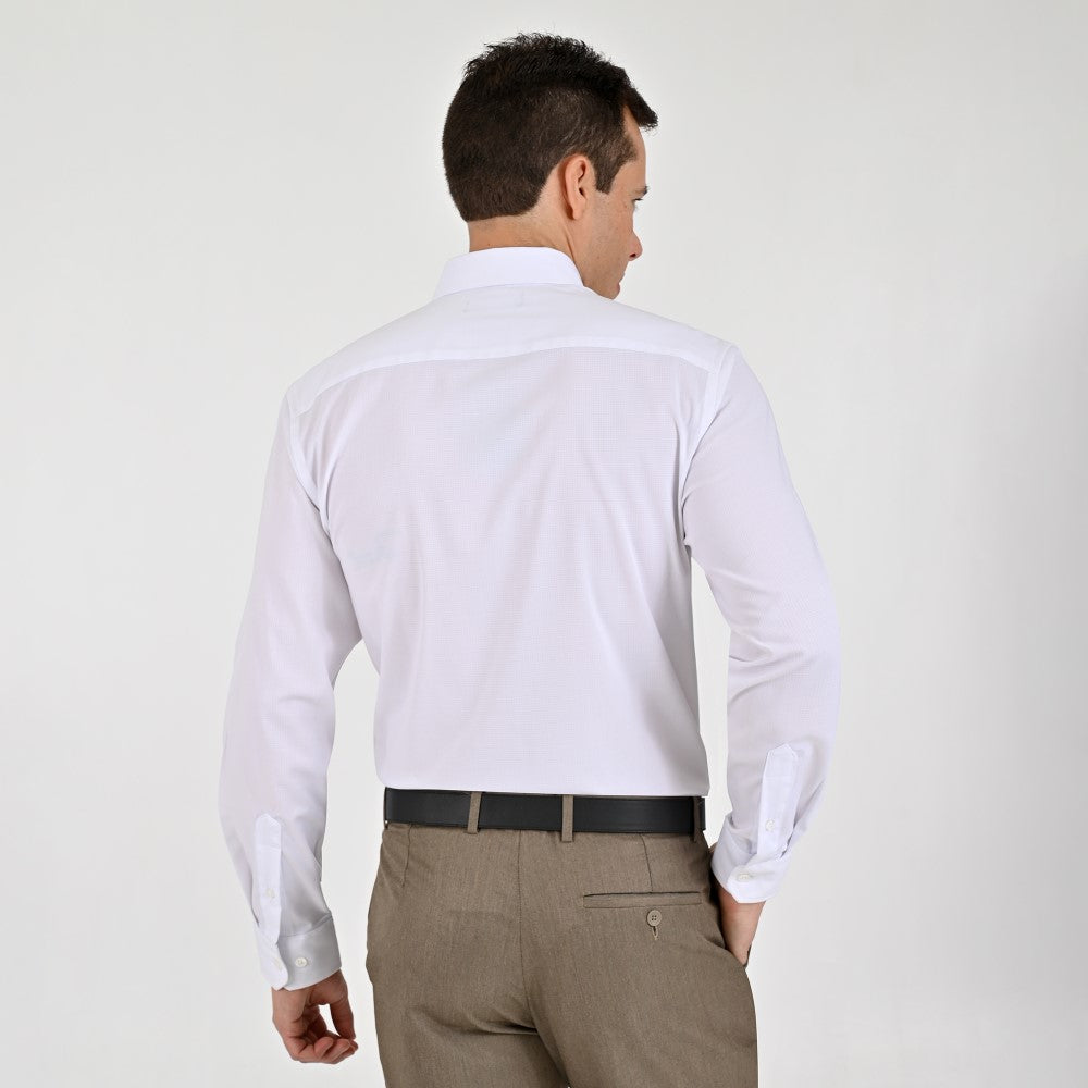 Camisa Yale Para Caballero Manga Larga Regular Fit 7941 Blanco