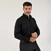 Camisa Yale Para Caballero Manga Larga Regular Fit 7941 Negro