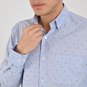 Camisa Yale Para Caballero Manga Larga Regular Fit 8080 Azul