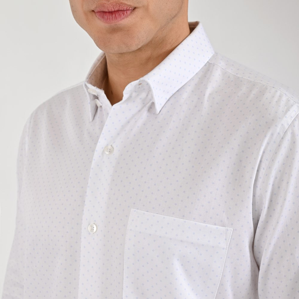 Camisa Yale Para Caballero Manga Larga Regular Fit 8085 Blanco
