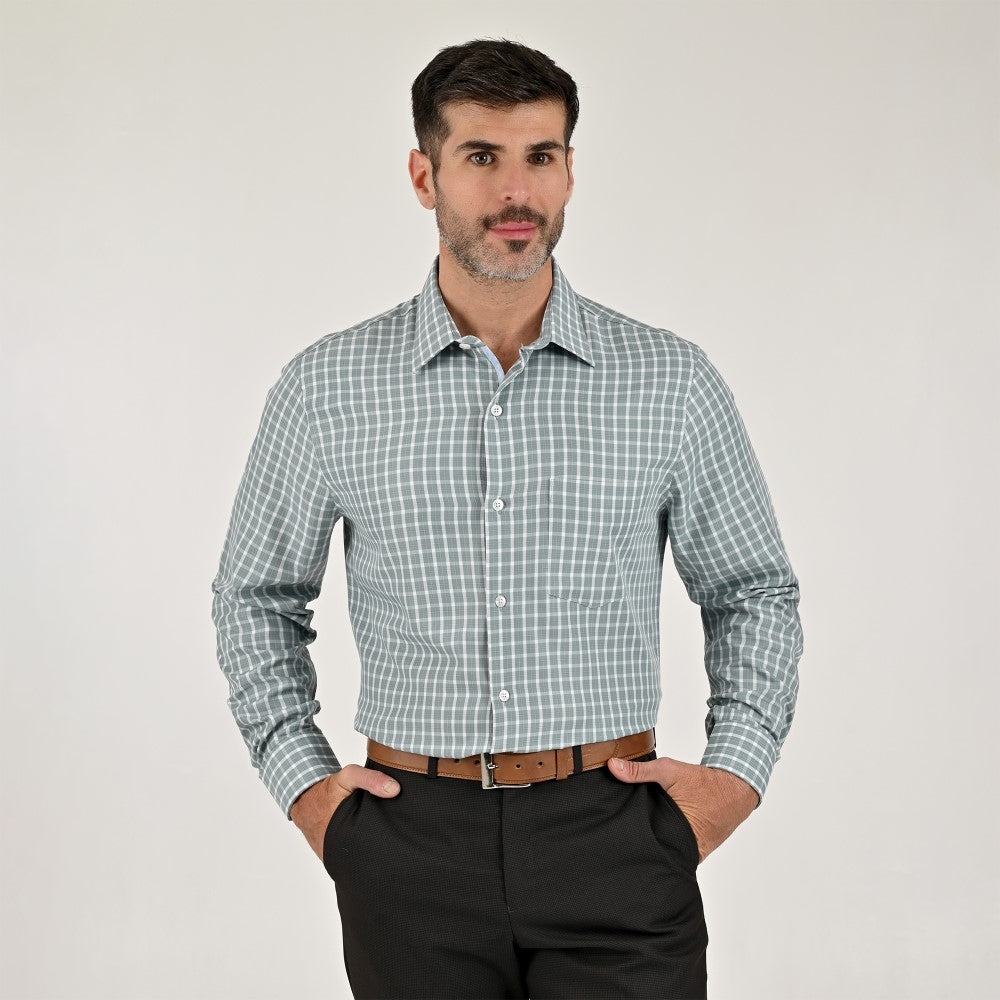 Camisa Yale Para Caballero Manga Larga Regular Fit 7910 Pistache