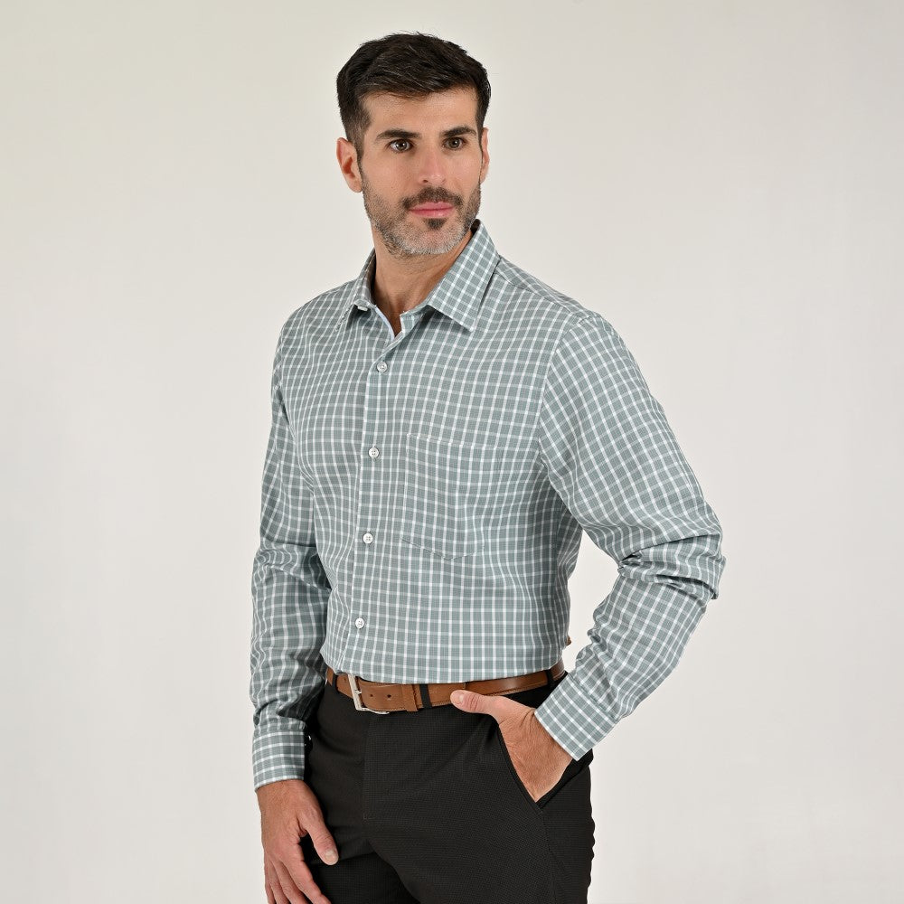 Camisa Yale Para Caballero Manga Larga Regular Fit 7910 Pistache