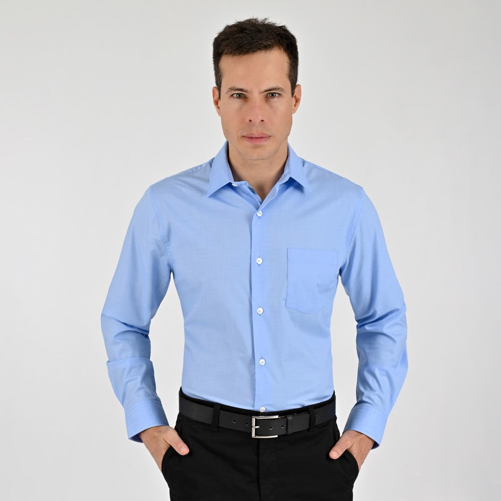 Camisa Yale Para Caballero Manga Larga Regular Fit 7944 Azul