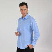 Camisa Yale Para Caballero Manga Larga Regular Fit 7944 Azul