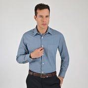 Camisa Yale Para Caballero Manga Larga Regular Fit 7944 Azul Pizarra
