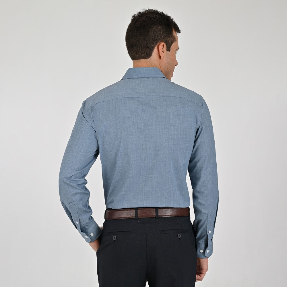 Camisa Yale Para Caballero Manga Larga Regular Fit 7944 Azul Pizarra