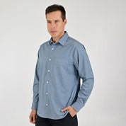 Camisa Yale Para Caballero Manga Larga Regular Fit 7944 Azul Pizarra