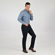 Camisa Yale Para Caballero Manga Larga Regular Fit 7944 Azul Pizarra