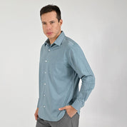 Camisa Yale Para Caballero Manga Larga Regular Fit 7944 Verde