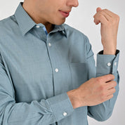 Camisa Yale Para Caballero Manga Larga Regular Fit 7944 Verde