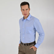 Camisa Yale Para Caballero Manga Larga Regular Fit 8214 Azul