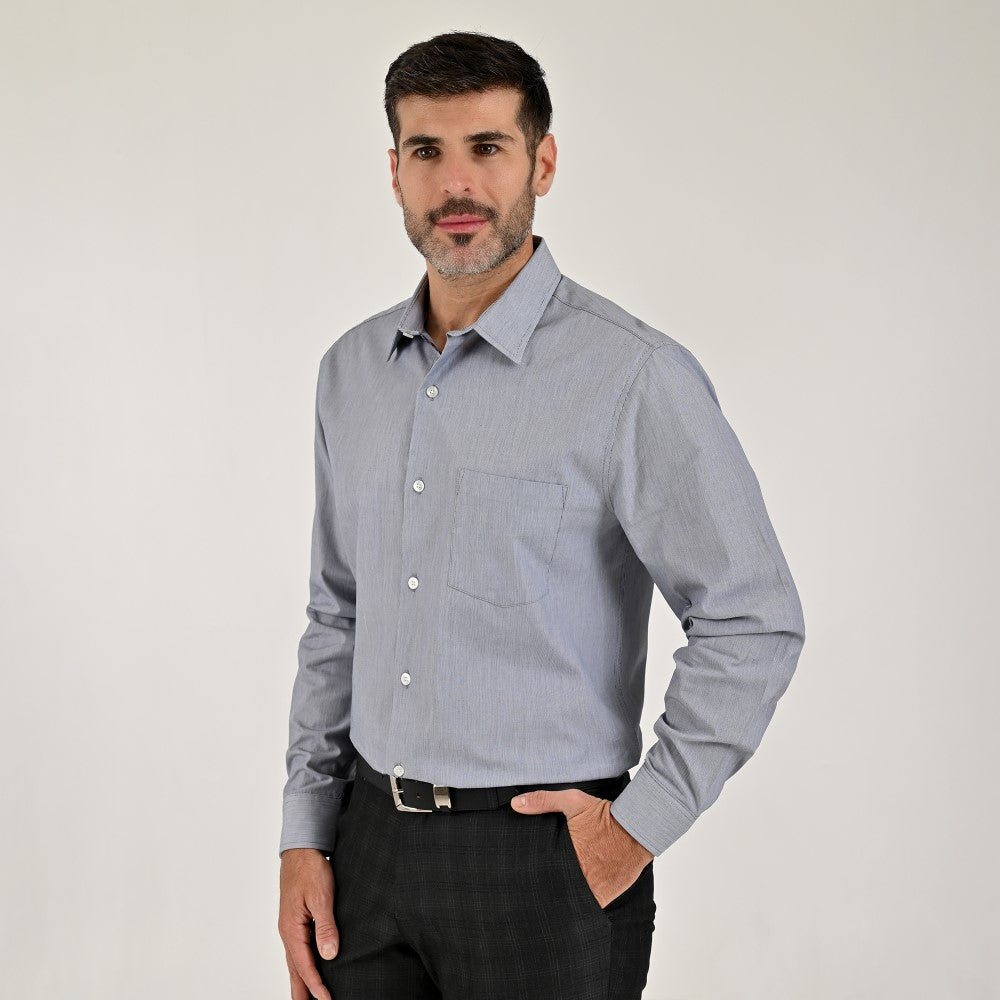 Camisa Yale Para Caballero Manga Larga Regular Fit 8214 Azul Marino