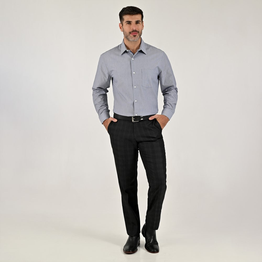 Camisa Yale Para Caballero Manga Larga Regular Fit 8214 Azul Marino