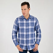 Camisa Yale Para Caballero Manga Larga Regular Fit 4670 Azul