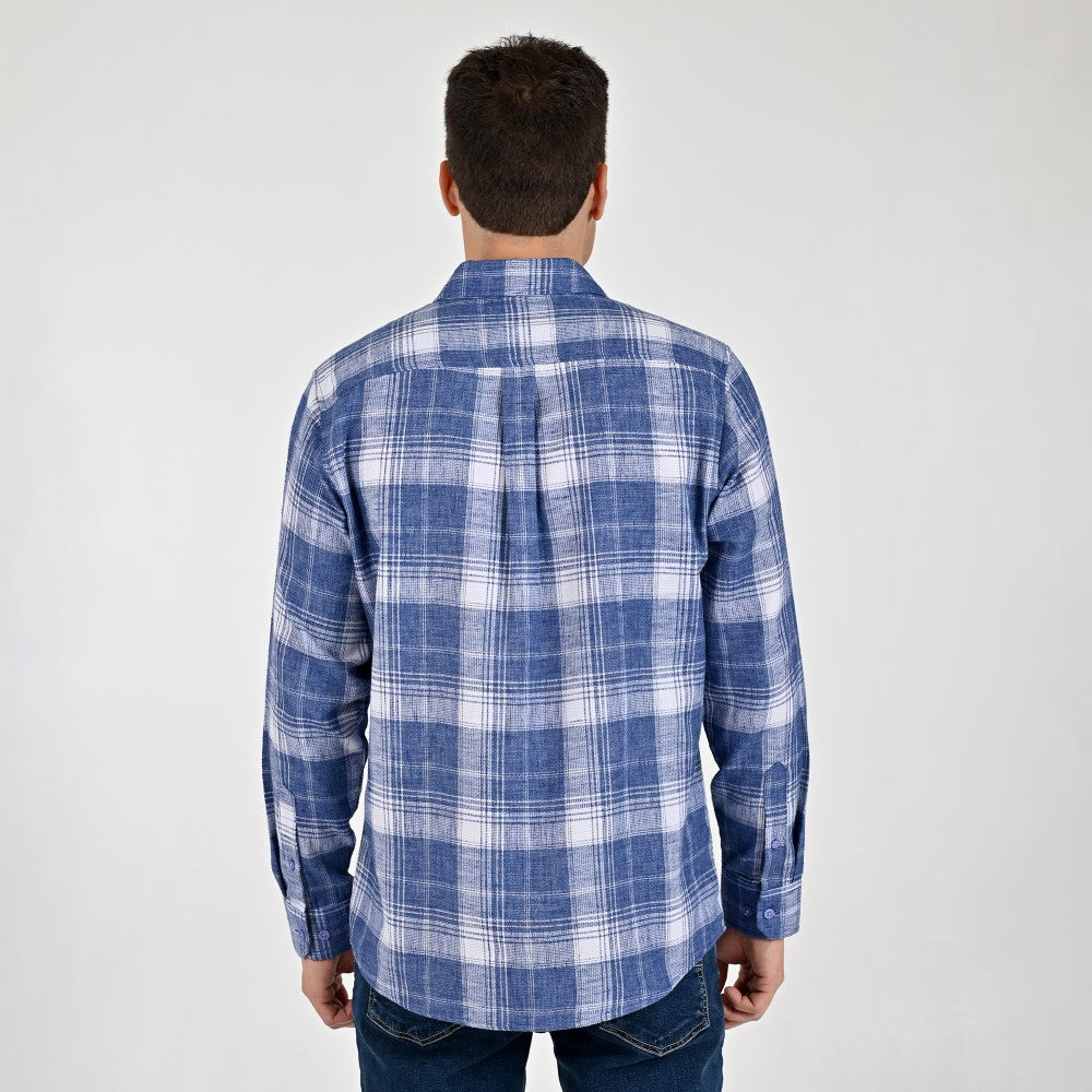 Camisa Yale Para Caballero Manga Larga Regular Fit 4670 Azul